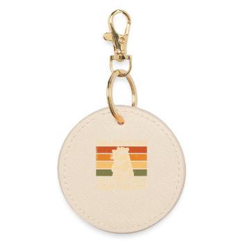 Finally retired - Vintage Capybara - Retired - Round Keyring - oyster - Front