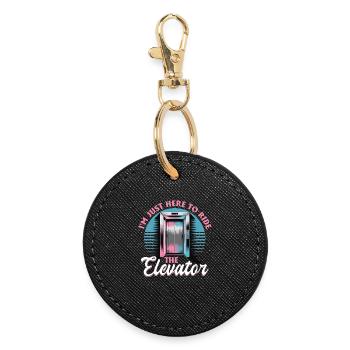 Elevator toddler & kids - Round Keyring - black - Front