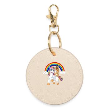 Berger Allemand Sur Licorne - Porte-clés rond - huître - Devant