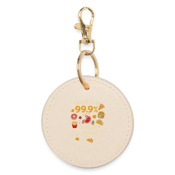 There is a 99.9% chance I am hungry - Round Keyring - oyster - Front