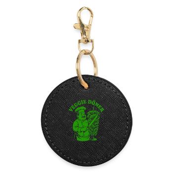 Veggie Doner Kebab - Fast Food - Vegan - Round Keyring - black - Front