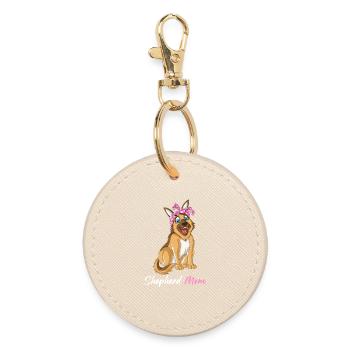 Berger allemand maman chien amoureux Cadeau de fête des mères - Porte-clés rond - huître - Devant