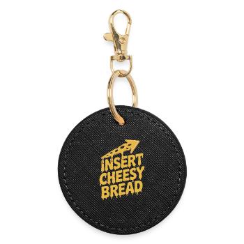 Fromage Bâtonnet de fromage Toast au fromage - Porte-clés rond - noir - Devant