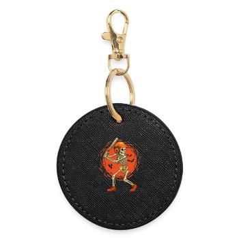 Squelette Joueur de Baseball Spooky Halloween - Porte-clés rond - noir - Devant