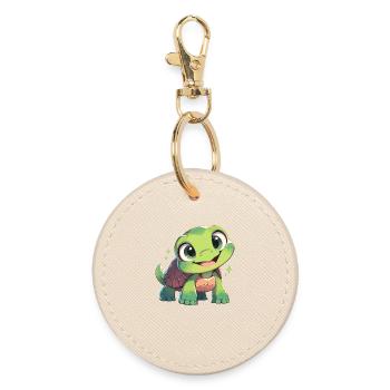 Tortoises Tortoise - Round Keyring - oyster - Front
