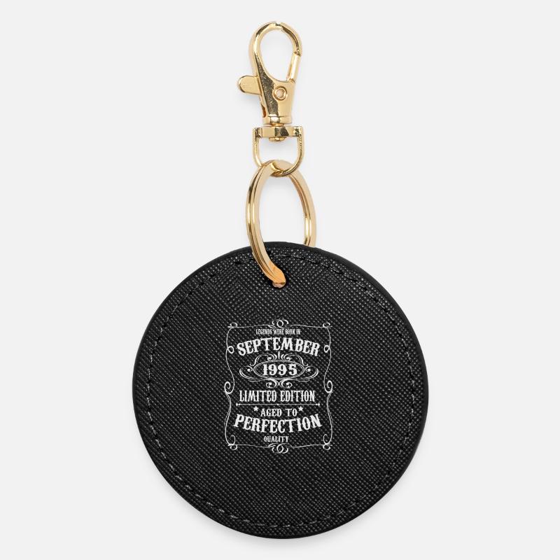 Legends were born in September 1995 - Round Keyring - black