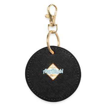 Abu Dhabi United Arab Emirates Vintage UAE - Round Keyring - black - Front