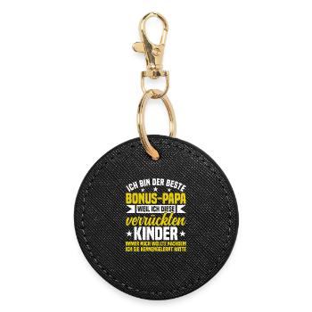 Bonus Dad Stepdad Father's Day Dad Paternity - Round Keyring - black - Front