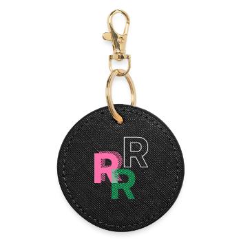 Buchstabe R - Runder Schlüsselanhänger - Schwarz - Vorne