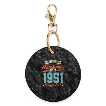 Awesome Since 1951 - Round Keyring - black - Front