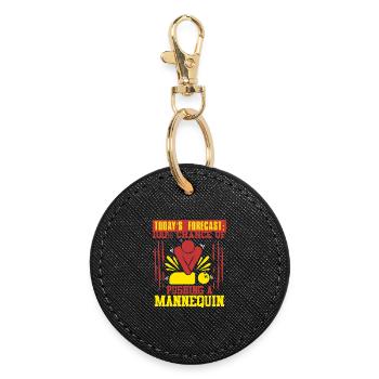 CPR instructor resuscitation emergency doctor - Round Keyring - black - Front