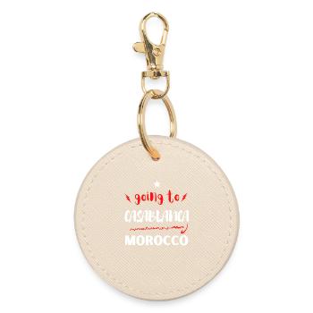 Going to Casablanca Morocco - Round Keyring - oyster - Front