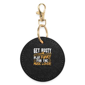 Trombonist Brass Band Marching Band Trombone Trombone - Round Keyring - black - Front