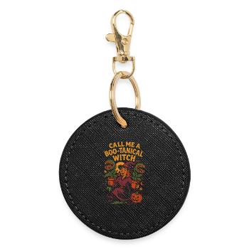 Appelez-moi une sorcière boo-tanical Design d’Halloween - Porte-clés rond - noir - Devant
