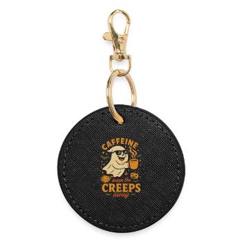 La caféine éloigne les creeps Halloween drôle - Porte-clés rond - noir - Devant