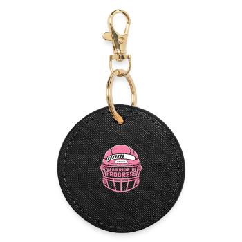 Breast Cancer Awareness Warrior In Progress - Round Keyring - black - Front