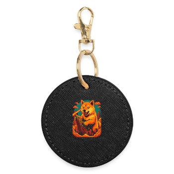 Laser Paws City Rampage, Chien Shiba Inu - Porte-clés rond - noir - Devant