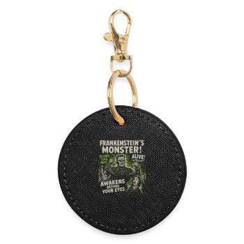 Franken Monster Movie Poster Halloween - Round Keyring - black - Front