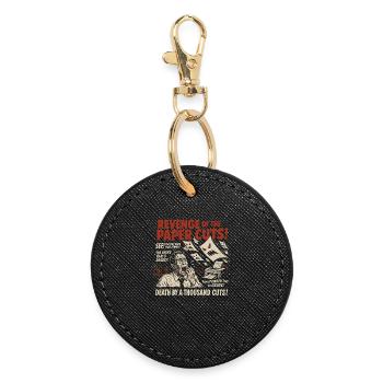 Revenge of the Paper Cuts Movie Poster Halloween - Round Keyring - black - Front