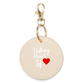 I Left my Heart San Francisco Love - Round Keyring - oyster - Front