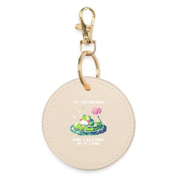 XP-Grind – Sheet by Sheet | Frog, Water Lily - Round Keyring - oyster - Front