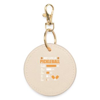 Why Pickleball Lose Paddleball Gift - Round Keyring - oyster - Front