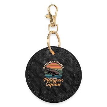 Funny aesthetic Kawaii Platypus - Round Keyring - black - Front