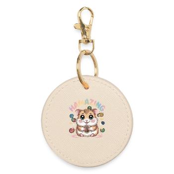 Hamazing Kawaii Hamster Samen Herzen - Runder Schlüsselanhänger - Auster - Vorne