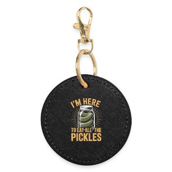Gurken Im Here To Eat All The Pickles - Runder Schlüsselanhänger - Schwarz - Vorne