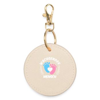 Femme enceinte GRANDISSANT HUMAIN Drôle - Porte-clés rond - huître - Devant