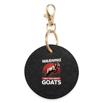 Funny Farm Animal Goat - Round Keyring - black - Front