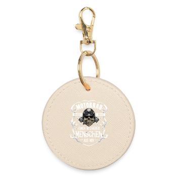 Motorcycling makes me a better biker - Round Keyring - oyster - Front