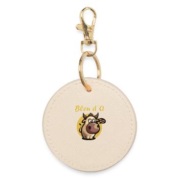 Drôle Vache Stupide Bleu d’Q Dessin animé - Porte-clés rond - huître - Devant