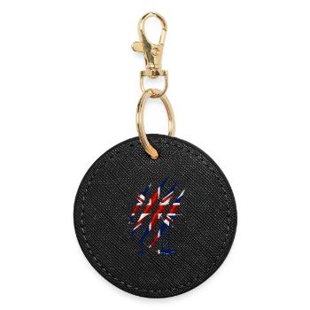 Union Jack Krallen-Kratzspur  - Runder Schlüsselanhänger - Schwarz - Vorne