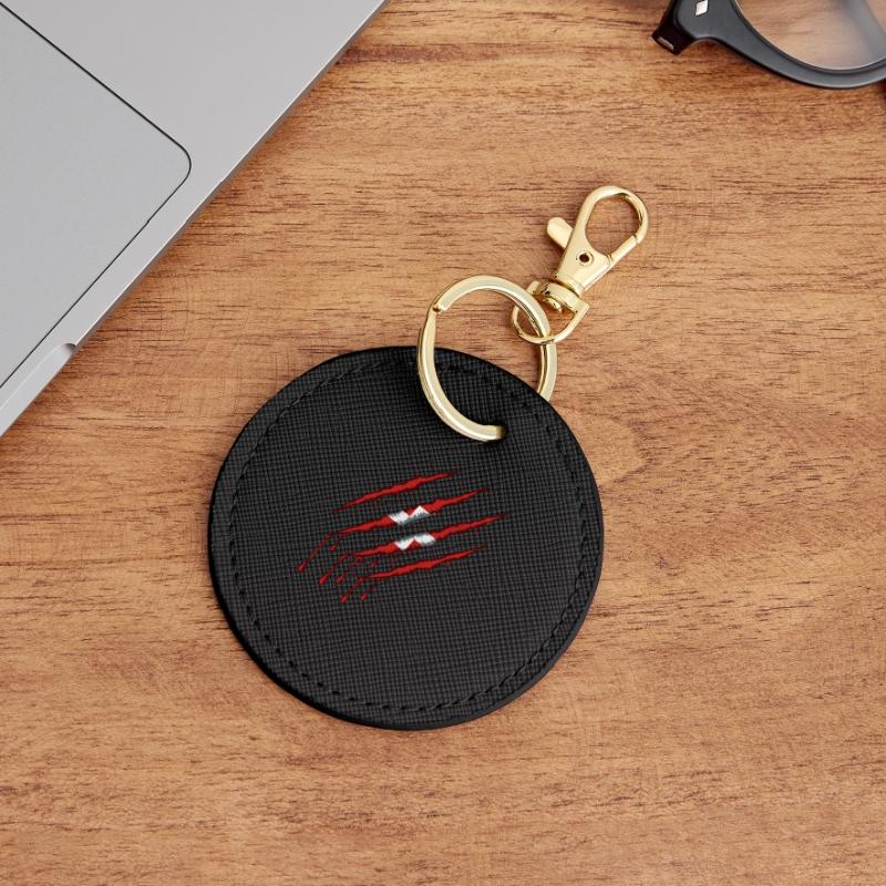 Denmark Claw Grunge Dannebrog Flag Scratch Round Keyring