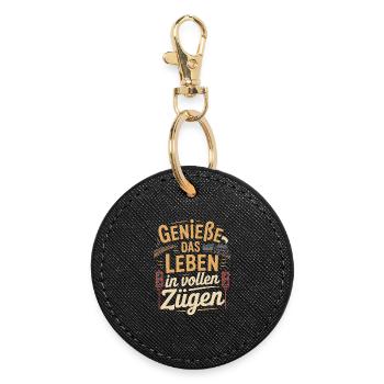 Railway Enjoy life to the fullest Railway - Round Keyring - black - Front