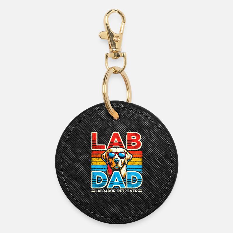 Labrador Dad Lunettes de soleil rétro - Porte-clés rond - noir
