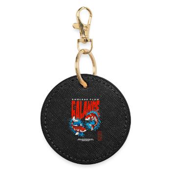 Balance - Koi Fish - Endless Flow - Round Keyring - black - Front