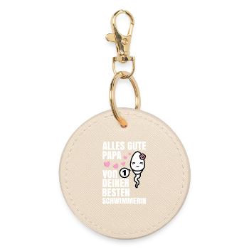 All the best dad wishes you your best swimmer - Round Keyring - oyster - Front