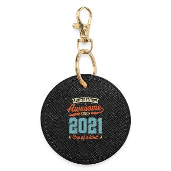 Awesome Since 2021 - Round Keyring - black - Front