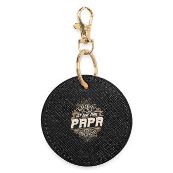 Papa électricien - Porte-clés rond - noir - Devant