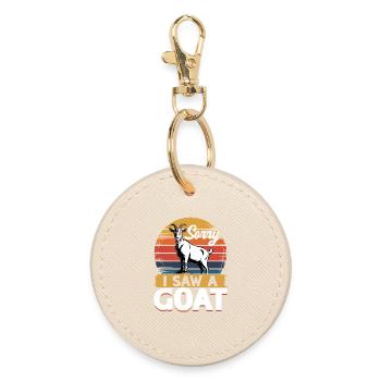 Funny Farm Animal Goat - Round Keyring - oyster - Front