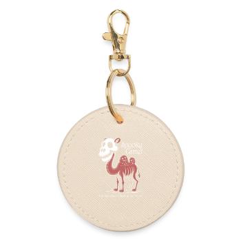 Spooky Camel Ghost in Desert - Round Keyring - oyster - Front