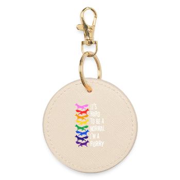 It's Hard To Be A Normal I'm A Furry - Round Keyring - oyster - Front