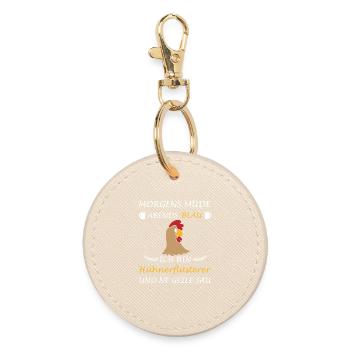 Chickens Chicken Whisperer Chicken Farm Saying Chicken - Round Keyring - oyster - Front