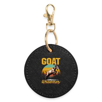 Funny Farm Animal Goat - Round Keyring - black - Front