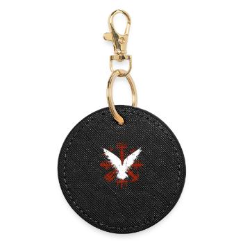 Wikinger Vegvisir mit Odins Raben - Runder Schlüsselanhänger - Schwarz - Vorne