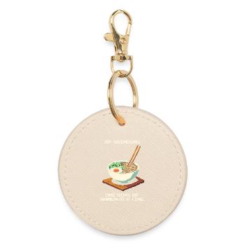 XP Grind with Ramen | Japan Foodie Tokyo - Round Keyring - oyster - Front