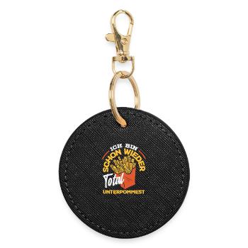Totally underpommest encore une fois – blague sur les frites - Porte-clés rond - noir - Devant
