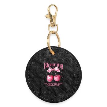 Cherries Cherry fruit Vitamins Sour cherries - Round Keyring - black - Front